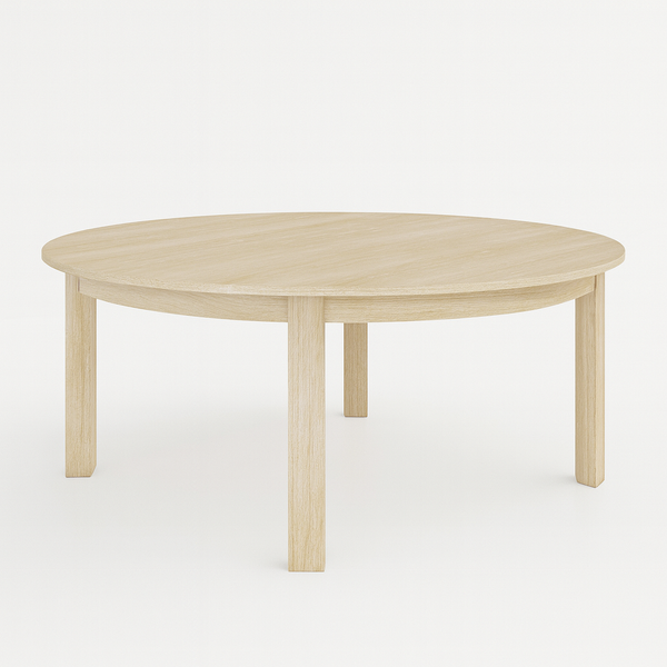Light Natural Wood Round Dining Table