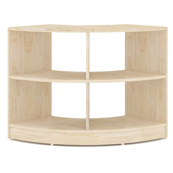 Solid Wood 2-Tier 90-Degree Curved Corner Low Storage Cabinet