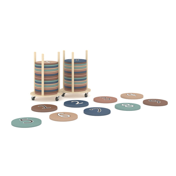 Set of 40 Numbered Round PU Leather Soft Cushions (1-40)