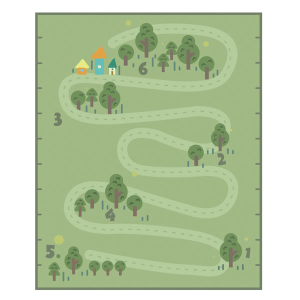 Green Forest Pathway Pattern Rug