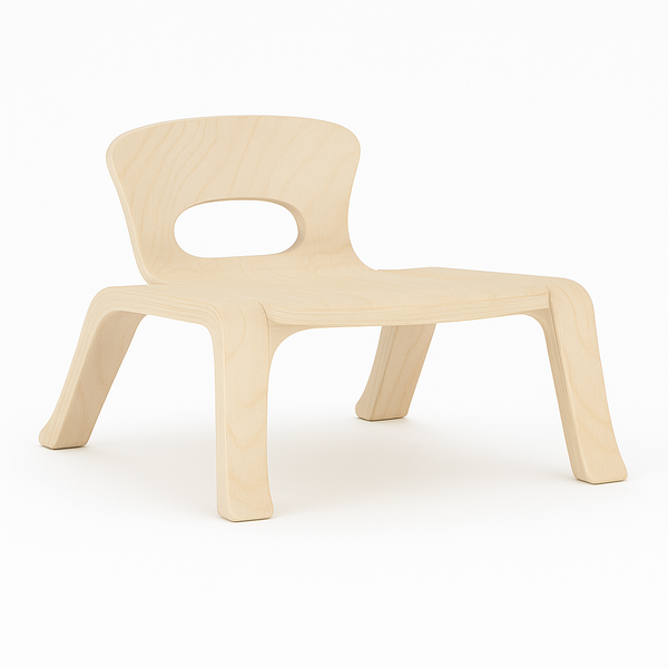 Light Natural Wood Kids Lounge Chair